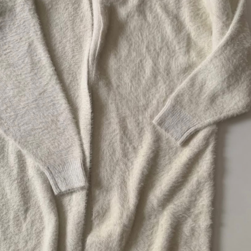 #49 Long Cashmere Blend Cardigan | Luxe Soft Open Front | Neutral Essential